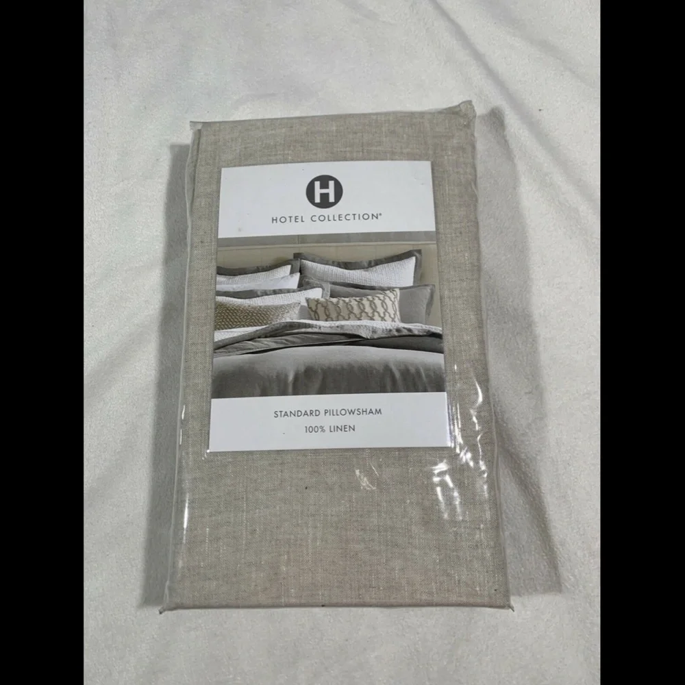 NIB Hotel Collection Natural Linen (1)‎ Standard Sham Pillow Case